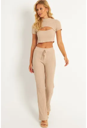 Kadın Camel Pencereli Takım XL2017