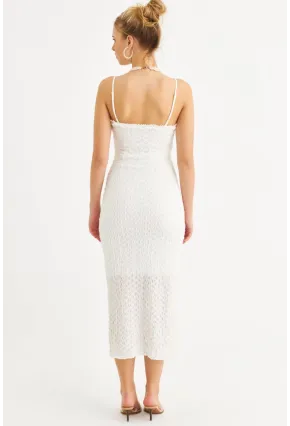 Kadın Ekru Astarlı Dantel Maxi Elbise YEL221662