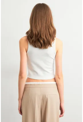 Kadın Ekru Düğme Detaylı Bluz CY354