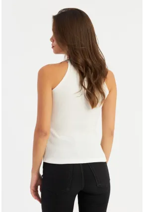 Kadın Ekru Kaşkorse Kolsuz Bluz Yİ1566