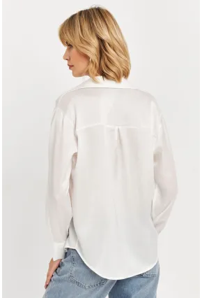Kadın Ekru Saten Gömlek ELT8051