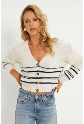 Kadın Ekru Triko Hırka MİW9571