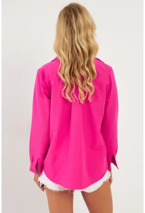 Kadın Fuşya Basic Gömlek ZER411
