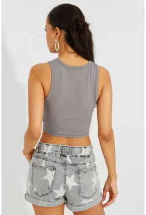 Kadın Gri Asimetrik Bluz B2734