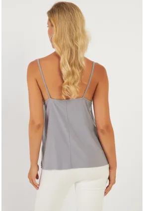 Kadın Gri Dantelli Atlet AYD353