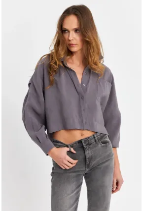 Kadın Gri Kupra Gömlek SB3061