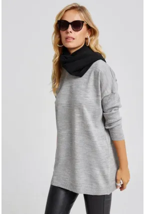 Kadın Gri Triko Tunik YV110