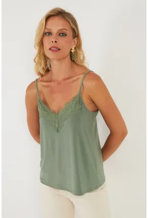 Kadın Haki Dantelli Atlet AYD353