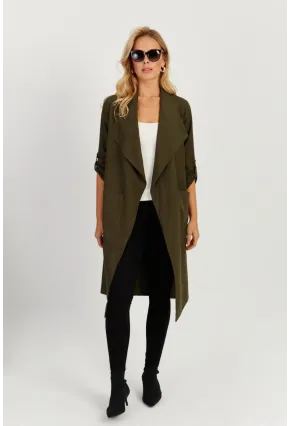Kadın Haki Mevsimlik Pardesü MU159