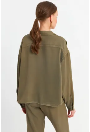 Kadın Haki Tensel Gömlek SUN202