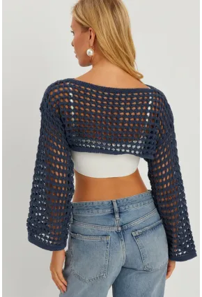 Kadın İndigo Ajurlu Bolero YV115