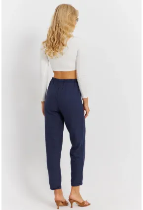 Kadın İndigo Keten Pantolon DMR340