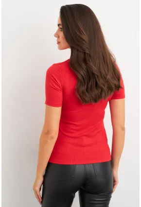 Kadın Kırmızı Basic Bluz AYD404