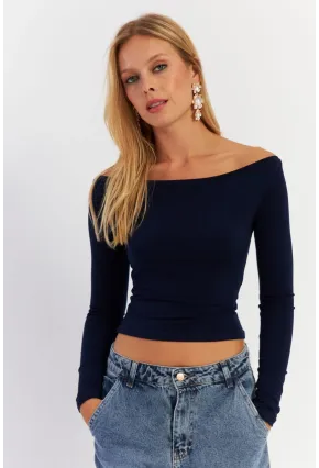 Kadın Lacivert Bluz HOR13