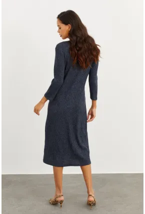 Kadın Lacivert Düğmeli Elbise İZ02464710