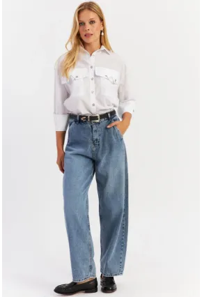 Kadın Mavi Baggy Pantolon AUR2