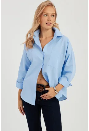Kadın Mavi Basic Gömlek ZER403