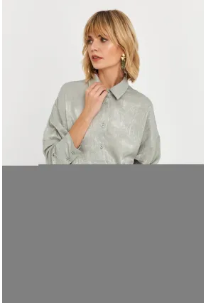 Kadın Mint Saten Gömlek MCAR1127