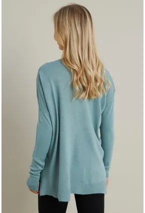 Kadın Mint V Yaka Taşlı İnce Triko Bluz MYİL002