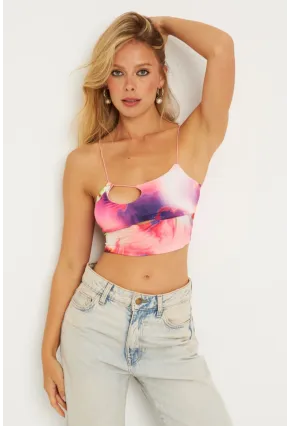 Kadın Multi Batik Crop Bluz AYD340