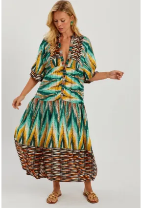 Kadın Multi Desenli Salaş Maxi Elbise GÇ166