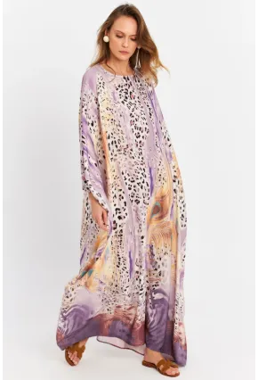 Kadın Multi İpek Kaftan Elbise MALO4010