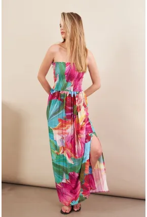 Kadın Multi Straplez Pilise Uzun Elbise MSİ100