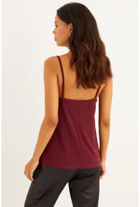 Kadın Mürdüm Dantelli Atlet LPP5008