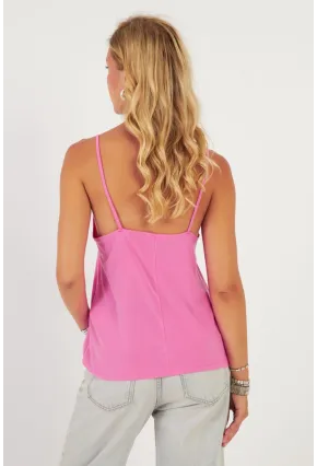 Kadın Pembe Dantelli Atlet AYD353