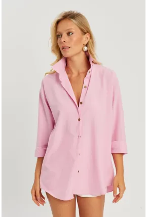 Kadın Pembe Gömlek Q987