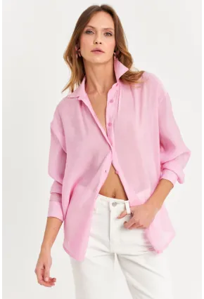 Kadın Pembe Sırtı Açık Gömlek MOD2369-90