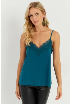 Kadın Petrol Dantel Detaylı Atlet AYD265