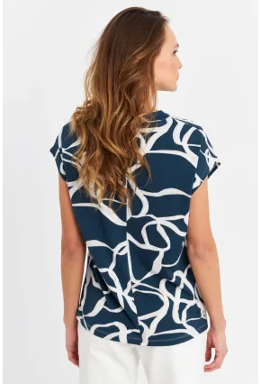 Kadın Petrol V Yaka Salaş Bluz MLPP643