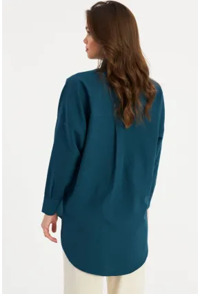 Kadın Petrol Zımbalı Gömlek MASF1