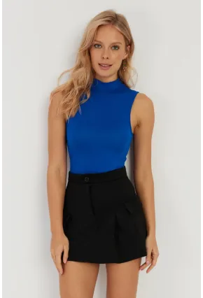 Kadın Saks Kolsuz Bluz LPP1260