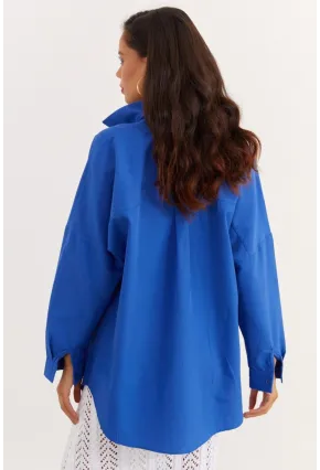 Kadın Saks Salaş Gömlek SF2132