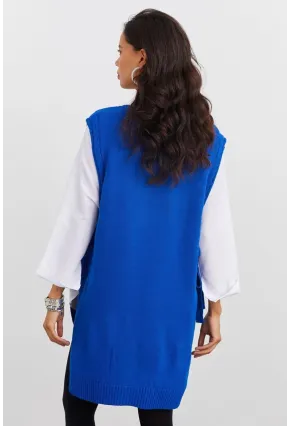 Kadın Saks Triko Süveter MYV103