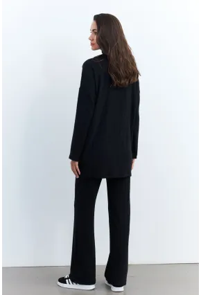 Kadın Siyah Alt Üst Pantolon Takım MTF28