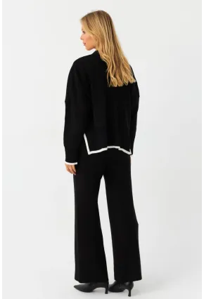 Kadın Siyah Alt Üst Triko Takım  MYİL12