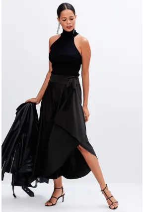 Kadın Siyah Asimetrik Etek LV52