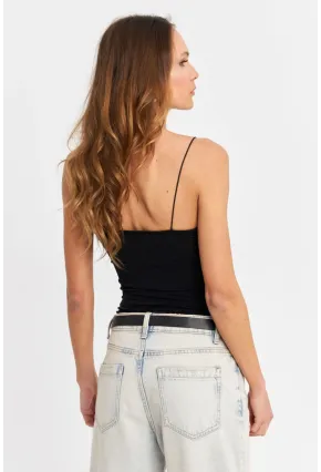 Kadın Siyah Askılı Body LİK15