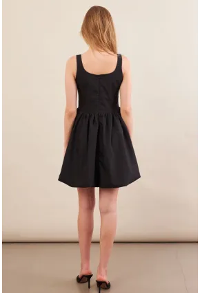 Kadın Siyah Askılı Mini Balon Elbise ERL105