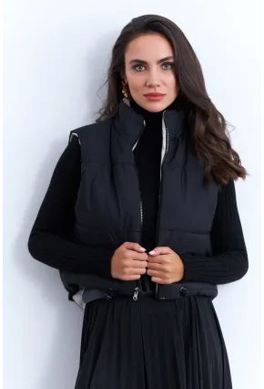 Kadın Siyah Balıkçı Yaka Triko Bluz MYV102-90