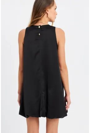 Kadın Siyah Balon Etekli Mini Elbise TW27