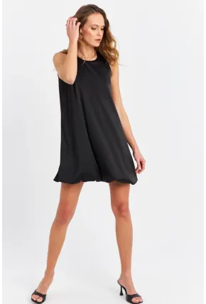 Kadın Siyah Balon Etekli Mini Elbise TW27