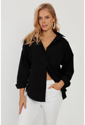 Kadın Siyah Basic Gömlek ZER403