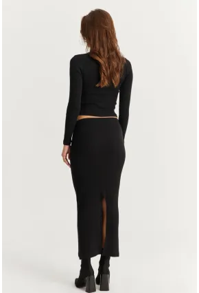 Kadın Siyah Basic Kaşkorse Alt- Üst Takım XL2042