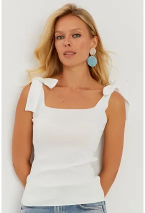 Kadın Siyah-Beyaz İkili Triko Bluz YV271