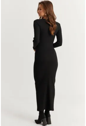 Kadın Siyah-Beyaz Kurdele Detaylı Kaşkorse Maxi Yılbaşı Elbise XL2043