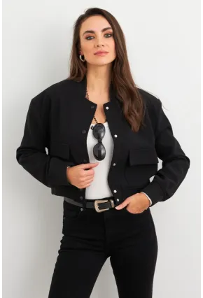 Kadın Siyah Bomber Ceket QRS8375